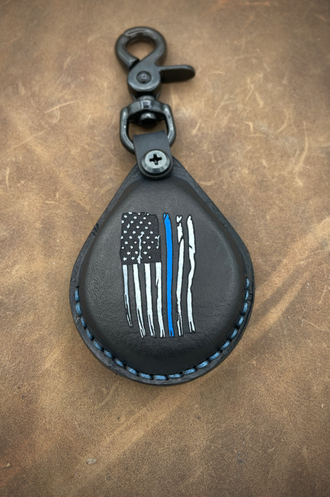 Ready to Ship: Black with Blue Line Flag - ThunderForge